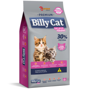 Ração Premium Billy Cat Filhotes Sabor Carne, Frango e Leite 1kg - Sem corantes