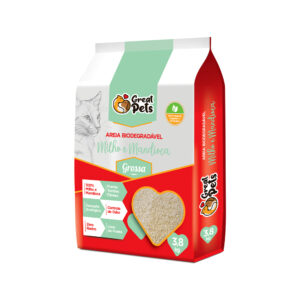 Areia Higiênica Great Pets Biodegradável Milho e Mandioca Grossa 3,8 kg