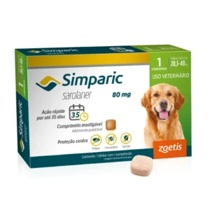Antipulgas Simparic 80mg para Cães 20 a 40kg - 1 comprimido