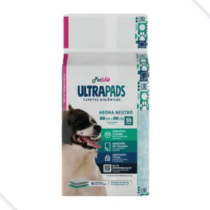 Tapete Higiênico Cães Ultra Pads Natural 80cmx60cm 30 unidades Branco