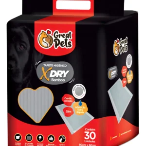 Tapete Higiênico Great Pets X Dry Slim Bamboo 60x80cm 30 Unidades