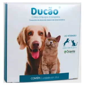 Coleira Antipulgas Ducão Preta 55cm Cães E Gatos