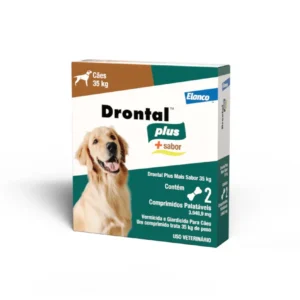 Vermífugo Drontal Plus + Sabor para Cães 35kg 2 Comprimidos