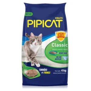 Areia Higiênica Pipicat Classic para Gatos 4kg
