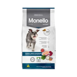 Ração Seca Monello para Cães Sênior Raças Pequenas Sabor Frango, Arroz e Beterraba 10,1kg